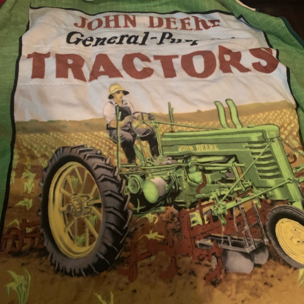John Deere Green and Yellow Tractor Quilt